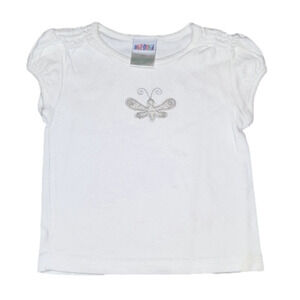 OKIE DOKIE White Short Sleeve Tee with Butterfly